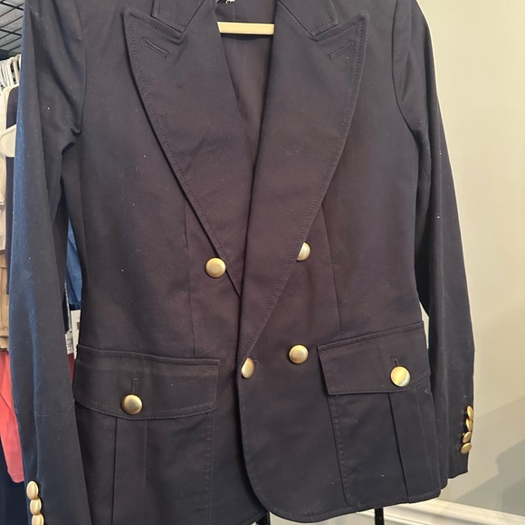 Club Monaco Blue and Gold Military-Inspired Blazer - Picture 1 of 6